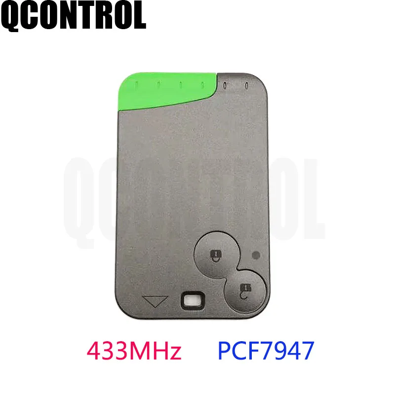 QCONTROL 2 кнопки умный дистанционный ключ PCF7947 чип 433 МГц для Renault Laguna Espace смарт-карта дистанционного управления