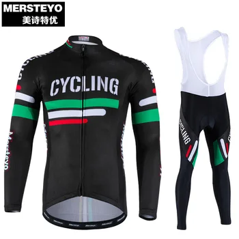 

2020 MERSTEYO Cycling Jersey sets BIB short Cycle clothes Long sleeve Bicycle comfortable fabrics clothes Anti-Sweat Breathable