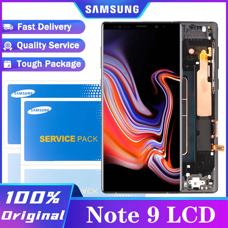ЖК дисплей 6 4 ''AMOLED с рамкой для SAMSUNG Galaxy Note 9 Note9 N960F|Экраны мобильных телефонов| |