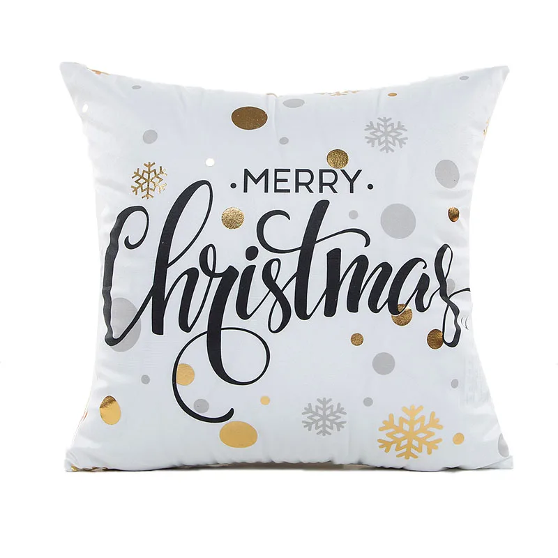 45x45cm Cotton Linen Happy New Year Cover Cushion Pillow Case Merry Christmas Decor for Home Decor Navidad Xmas Gift - Цвет: 2