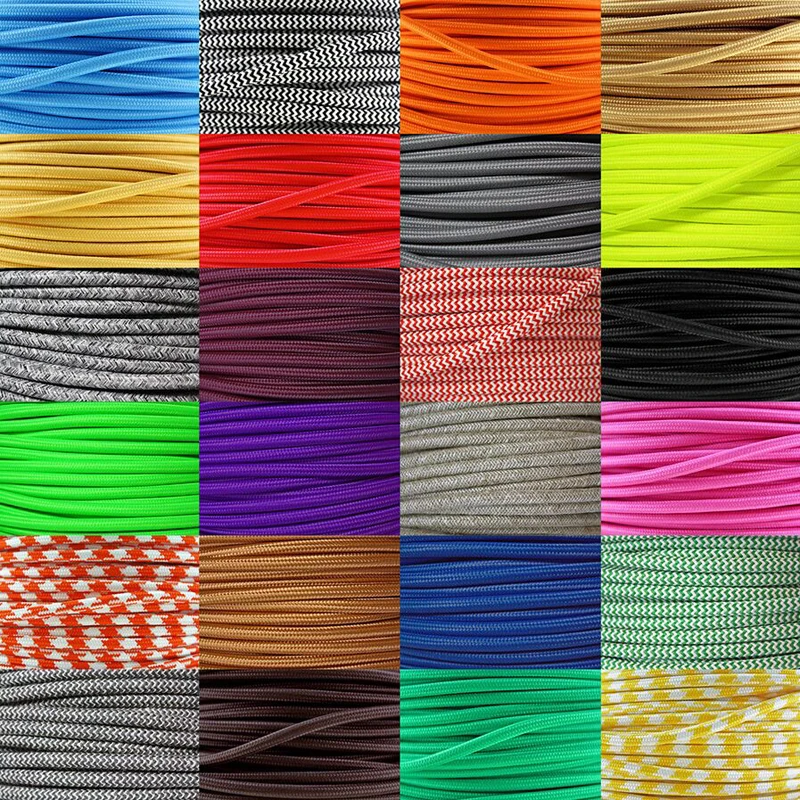 DIY Измерительный Провод осветительные приборы Светодиодная лампа люстра электрические провода 2*0,75 мм цветной шнур питания винтажный плетеный медный провод