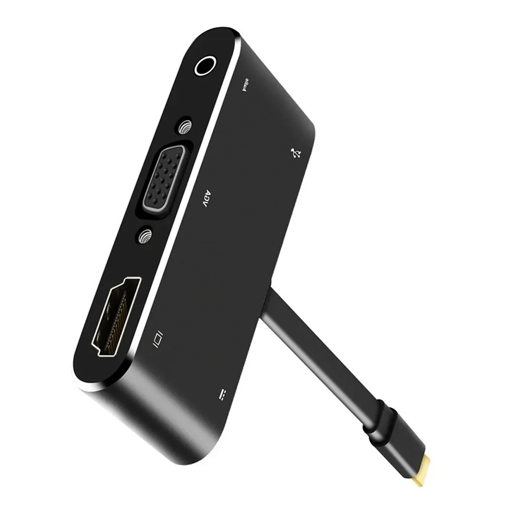 Usb type C концентратор адаптер 4K тип-c к HDMI/VGA/3,5 мм аудио разъем/USB 3,0 порт/PD конвертер для ноутбука ПК компьютер