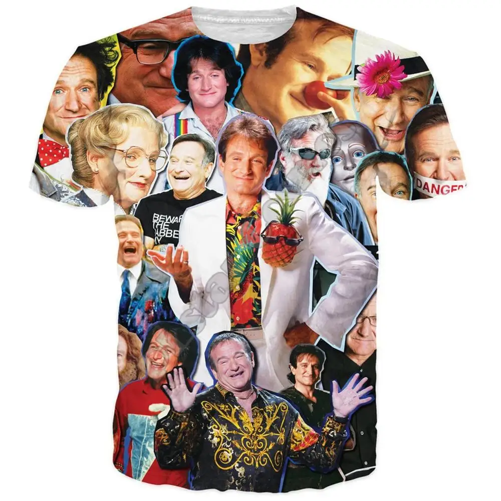All Stars Collage Fashion T-Shirt 3D All Over Stampato Robin Williams / Jaden Smith Paparazzi T-Shirt Unisex Harajuku Summer Tops