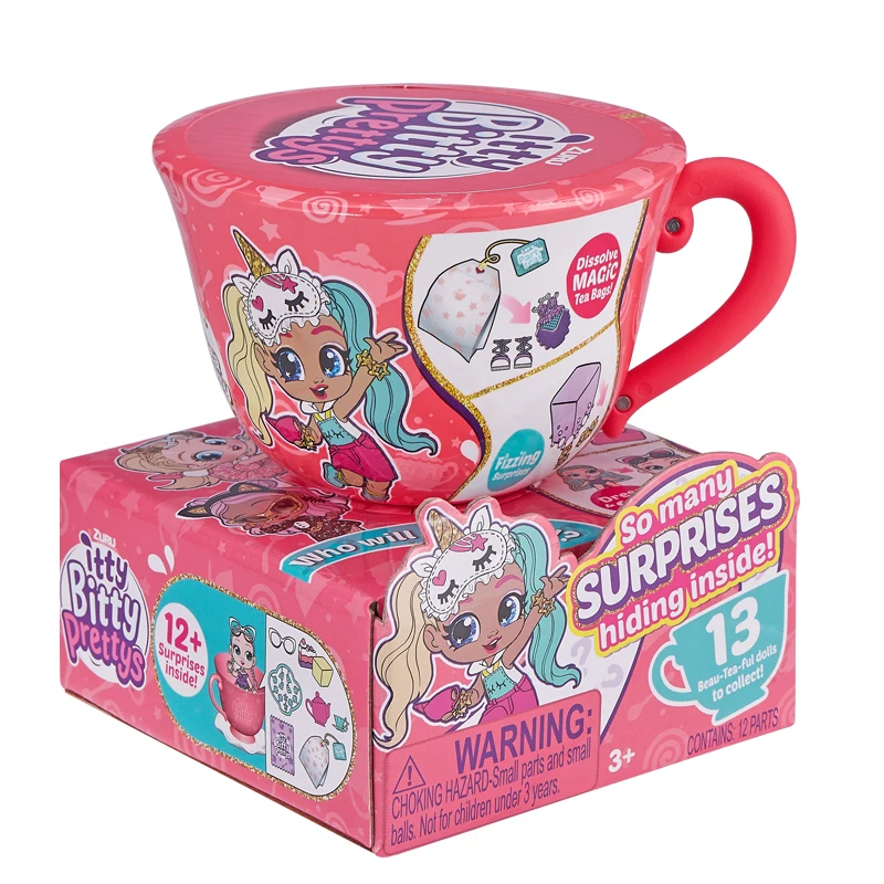 Muñeca original y genuino Itty Bitty Prettys para fiesta de té, surtido de muñecas pequeñas de té (incluye 12 sorpresa), muñeca de juguete para niña, regalo
