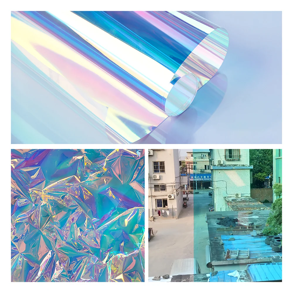 SUNICE chameleon window film sticker blue films for home building glass decoration stickers self-adhensive windows decals