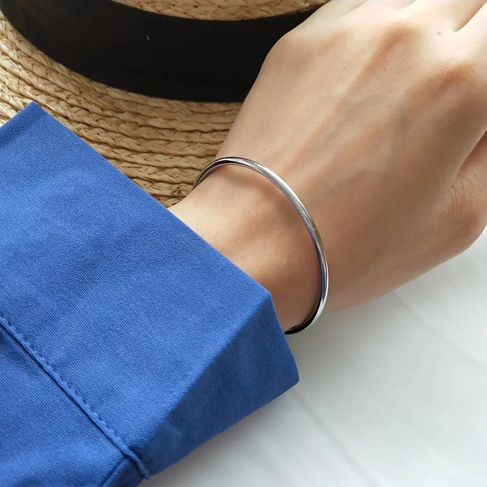 ELAN Open Simple Geometric Cuff Bangles for Women Fashion Smooth Elegant Jewelry