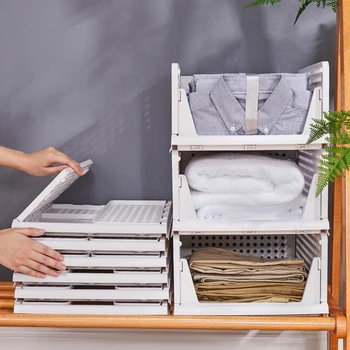 

Plastic Foldable Mesh Folding Board Multi-layer Multi-function Bedroom Wardrobe Clothing Classification Storage Finishing Basket