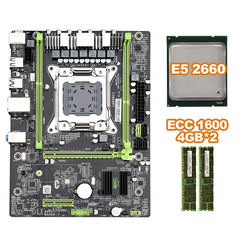 X79 M2 3,0 LGA2011 материнская плата Поддержка NVME M.2 SSD SATA3.0 SATA2.0 USB3.0 с E5 2660 Процессор 2x4G 1600 ECC память