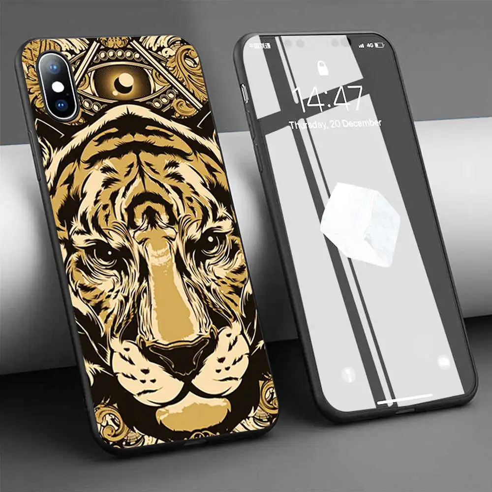Мягкий силиконовый чехол с тигром для iPhone 11 Pro Max X 5S 6 6S XR XS 7 8 Plus телефона |