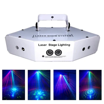 

6 Lens RGB Scan Laser Light Image Line Beam Effect Scan Lighting For DJ Dance Bar Coffee Xmas Home Party Disco Laser System Show