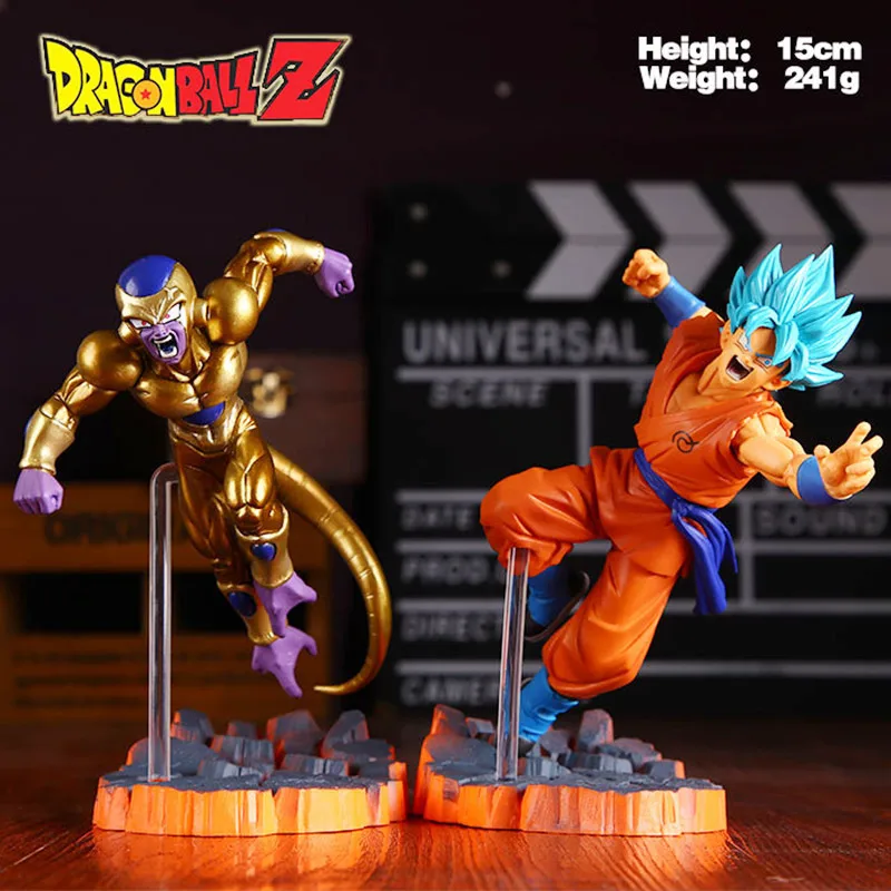 

Cheng yuan Anime Dragon Ball Budokai 5 Blue-Haired Goku Battle Gold Freeza Garage Kit Model Decoration