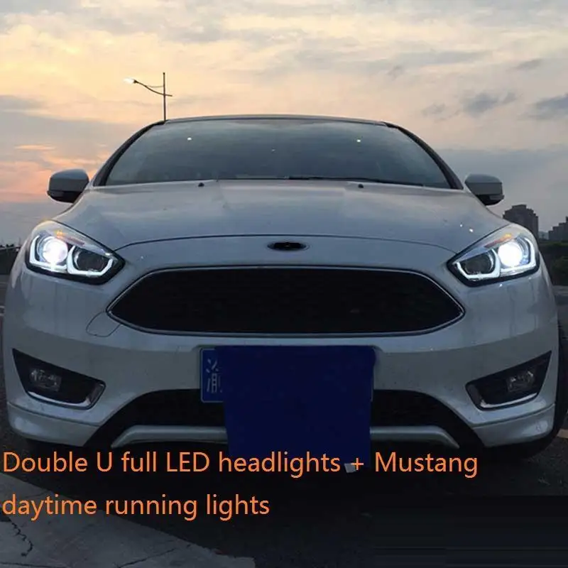 MODEL A Поворотник Neblineros Para Авто Стайлинг Drl светодиодные лампы фары Задние Автомобильные фары в сборе 15 16 17 для Ford Focus - Цвет: MODEL A