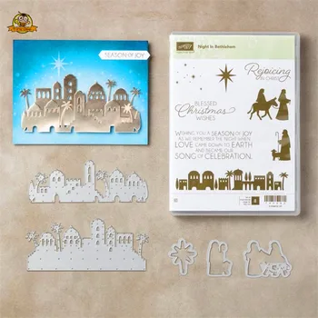 

Blessing Christmas Wishes Metal Cutting Dies and Stamps for Scrapbooking New 2019 Die Cuts for Card Making Stitch Craft Dies
