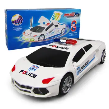 

JJRC Music Light Simulation Police Car Model 5 Doors Open 360 Degree Rotatable Auto Toy Collection