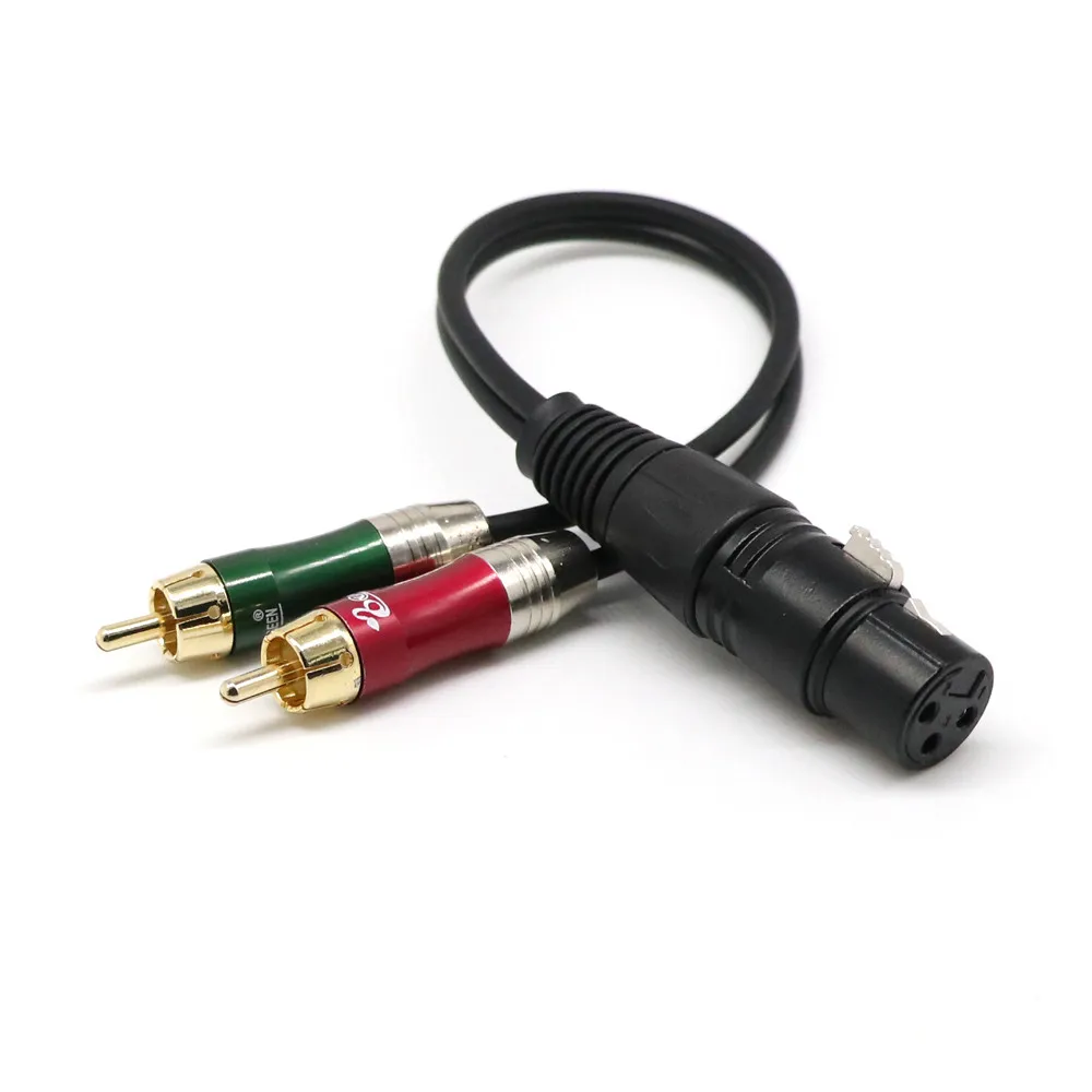 Сейсмический аудио-6 дюймов сплиттер патч Y кабель-1 XLR мама до 2 RCA папа- кабель адаптер для ноутбука pc кабель-L1105