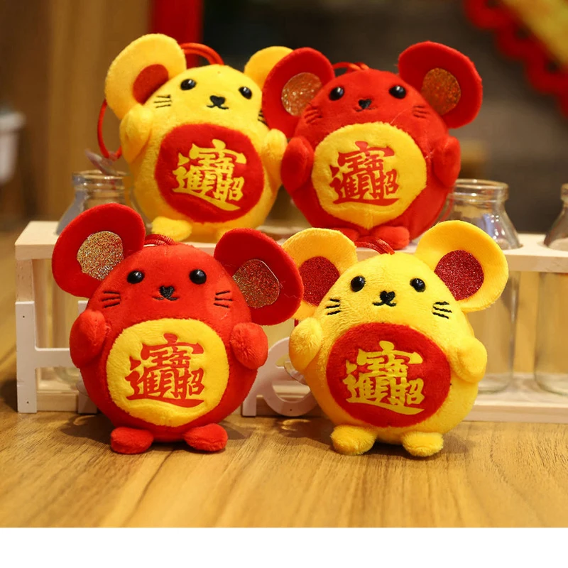 

2020 Rat Year Cute China Dress Mascot Lucky Fortune Mouse Plush Rat in Tang Suit Soft Toy Chinese New Year Party Decoration Gift