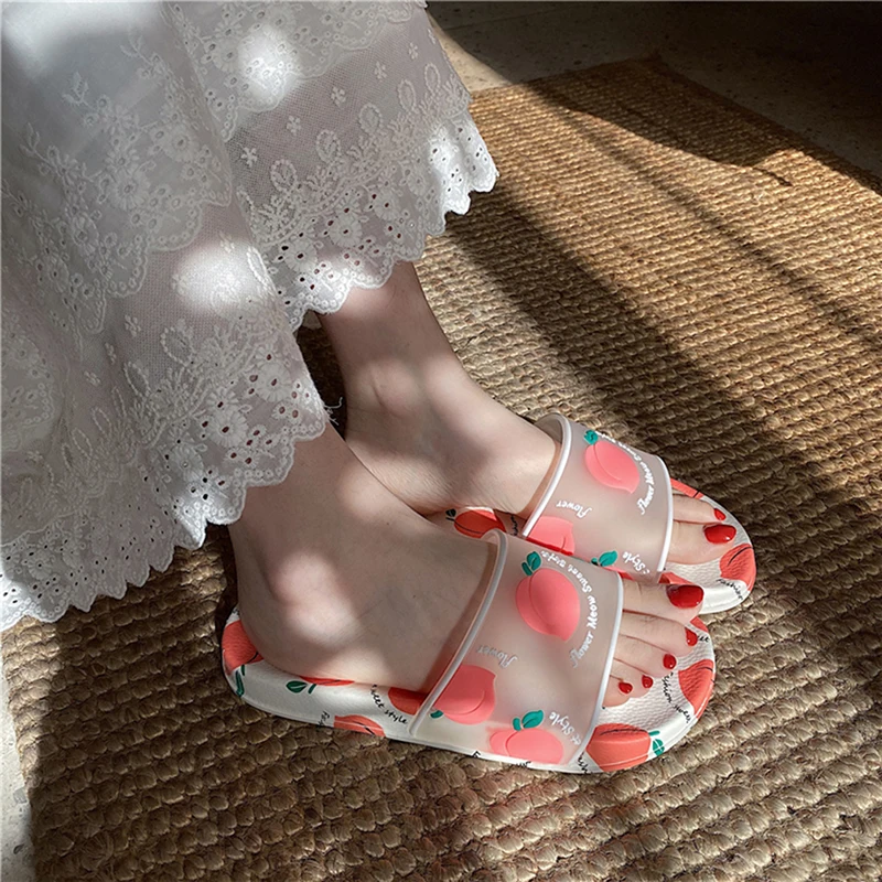 BONJEAN 2020 Summer Slippers for Women Cartoon Fruit Strawberry Flip Flops Fashion Slides Printed Sandals Beach Footwear BJ2569