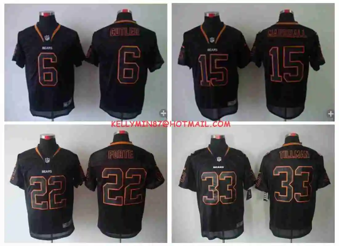 Stitiched, Chicago Jay Cutler Walter Payton Charles Tillman Brandon Marshall Matt Forte, M-4XL-Джерси