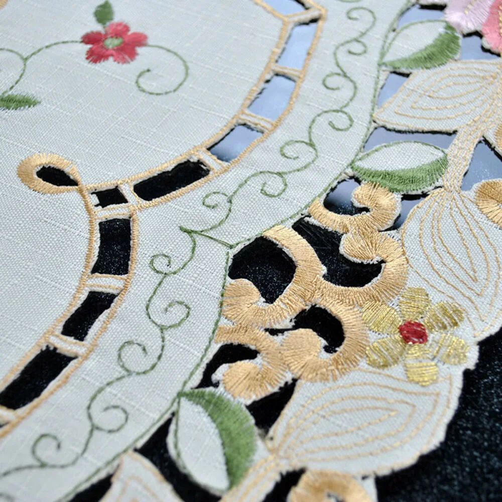 Table Place Mat Vintage Embroidered Lace Placemat Tablecloth Cover Wedding Party | Дом и сад