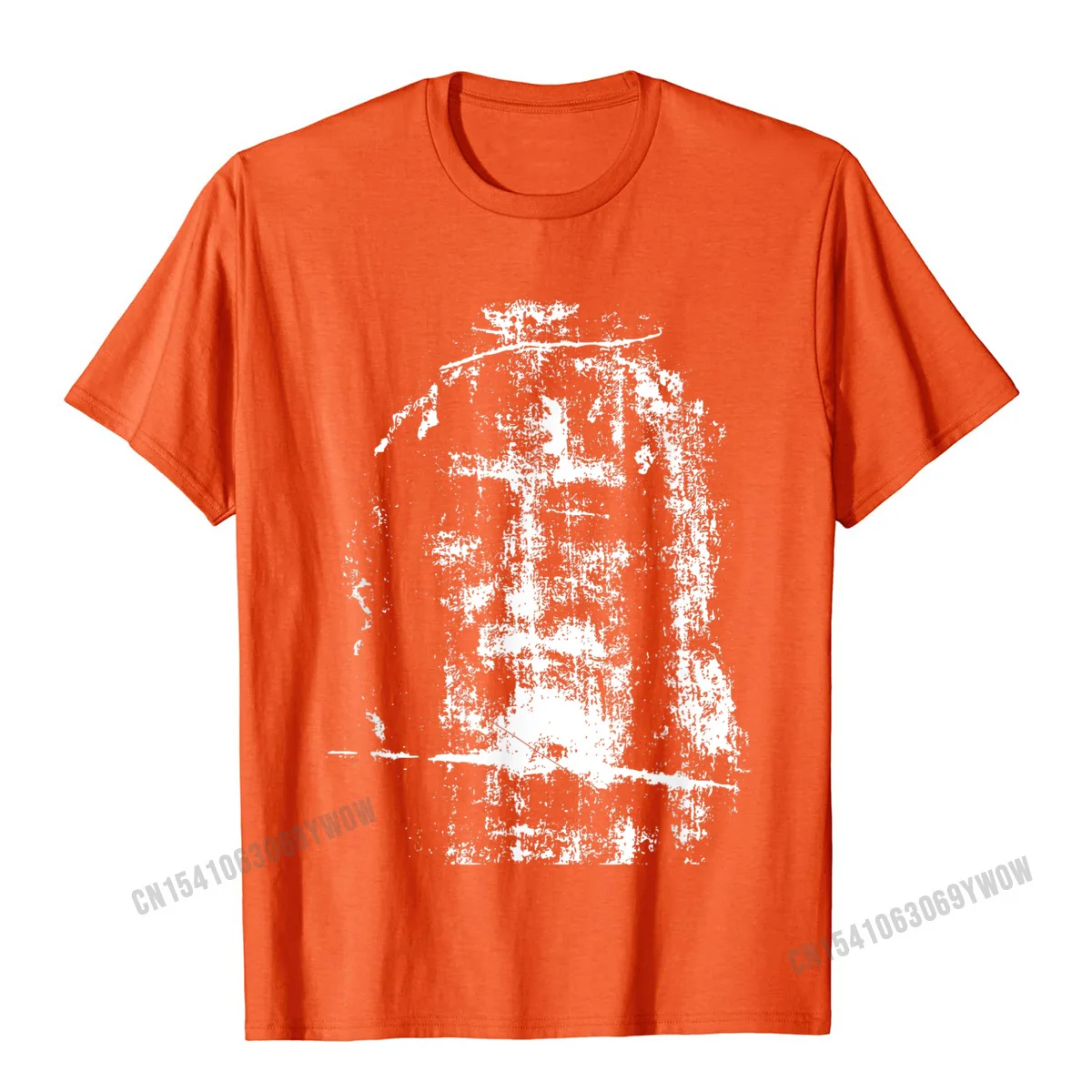 cosie Camisa Summer Fall 100% Cotton O-Neck Man Tees Customized Tee-Shirt Oversized Short Sleeve Top T-shirts Free Shipping Shroud of Turin Jesus Christ Face T-Shirt__597 orange