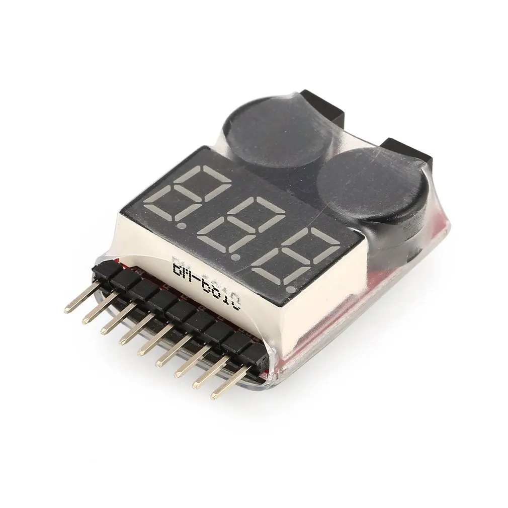 

Lipo Battery Voltage Tester Volt Meter Indicator Checker Dual Speaker 2in1 1 s-8 s Combination Low Voltage Buzzer Alarm