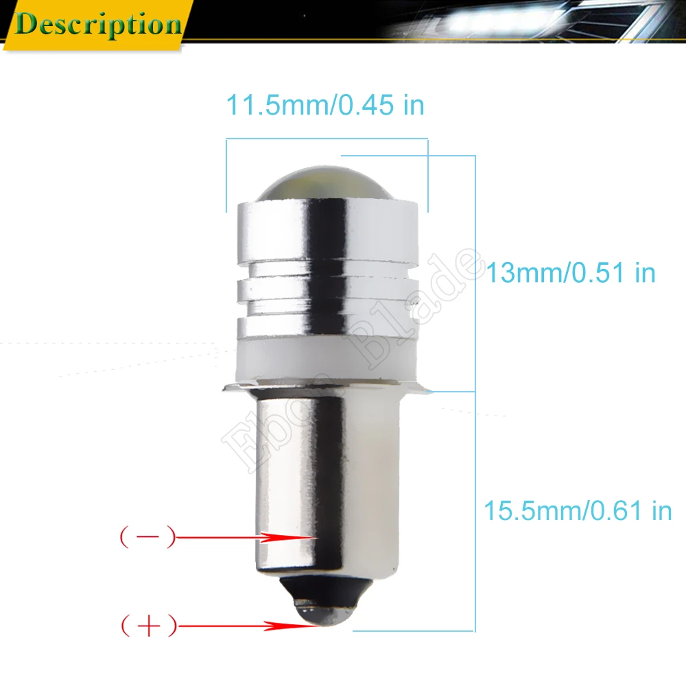 Пара P13.5S PR2 PR3 COB 1 Вт Светодиодный обновленная Лампа Белый для вспышки светильник светодиодный Замена фонарь рабочий светильник лампа 3V 6V 12V 18V 24V 30V