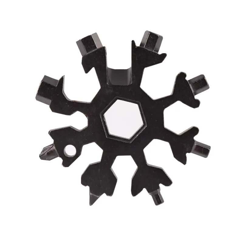 

18-in-1 multifuction card combination Compact and portable outdoor products Snowflake tool card ZY01