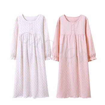 Long Sleeve Cotton Nightgown 1