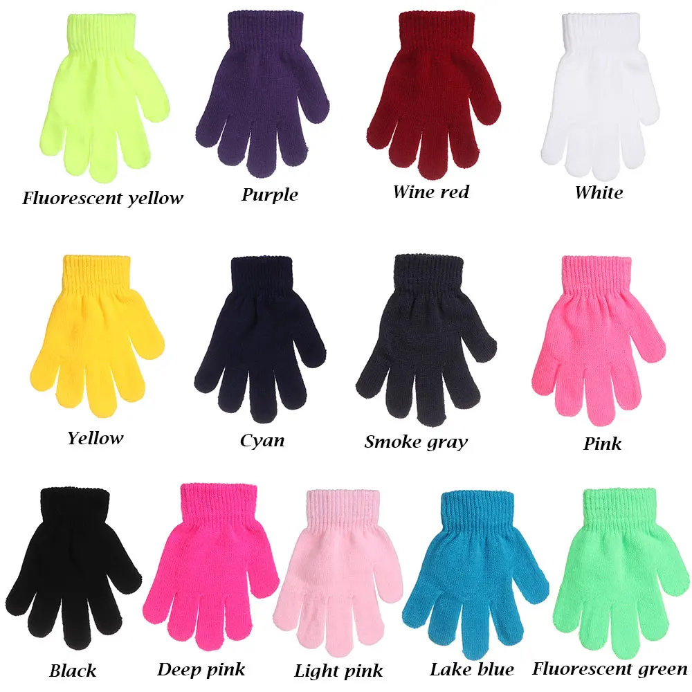 Children Gloves Student Magic Non-slip Rubber Winter Warm Stretch Gloves Boys Girls Sport Ski Cycling Fishing Slip Knit Gloves baby stroller mosquito net
