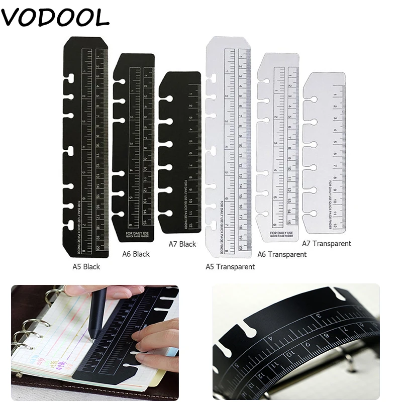 PVC6 линейка с отверстиями для файлов Binder Notebook A5 A6 A7 гибкие закладки индексные