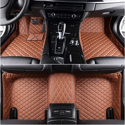 Пользовательские автомобильные коврики для mercedes w204 все модели w205 cla amg w212 w245 glk gla gle gl x164 vito автомобильные кожаные коврики аксессуары - Название цвета: brown