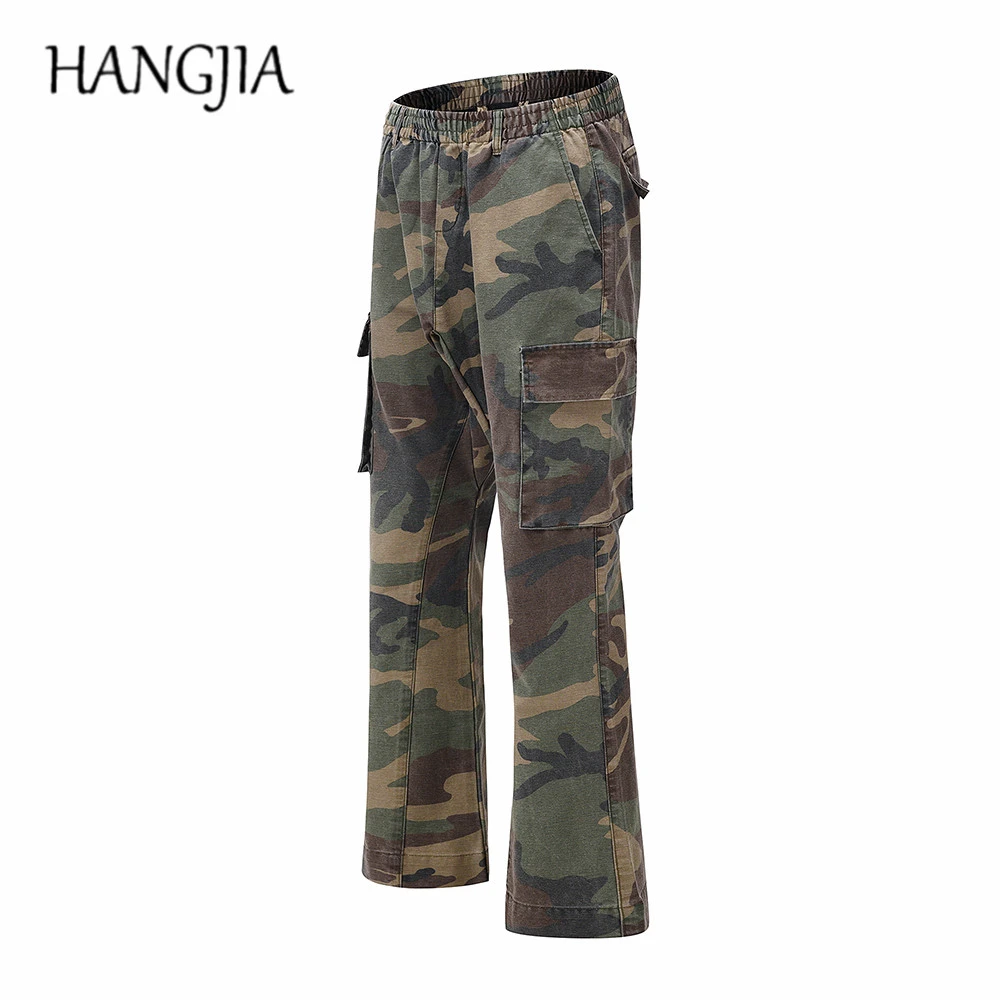 2020 Camouflage Flare Pants Fashionable Camo Cargo Pants for Men Slim Fit Camouflage Trousers Women All-match Hot Style slim fit golf trousers Sweatpants