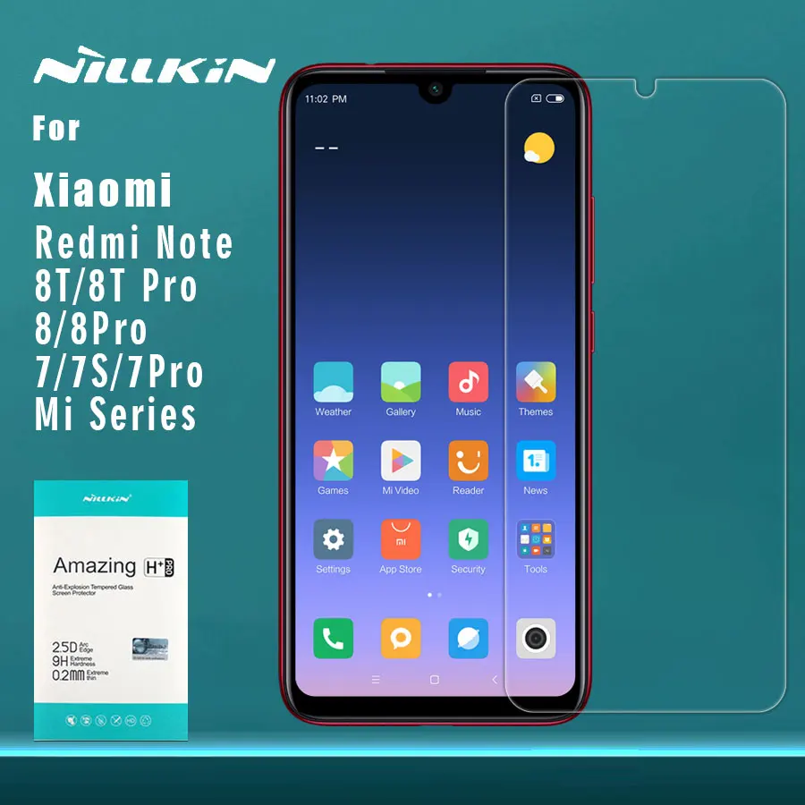 Для Xiao mi Red mi Note 8T 8 Pro 7 7s 6 5 k20 Pro glass Nillkin 9H+ Pro закаленное стекло для Xiaomi mi 9 8 9T Pro 9SE 8SE 9 se glass