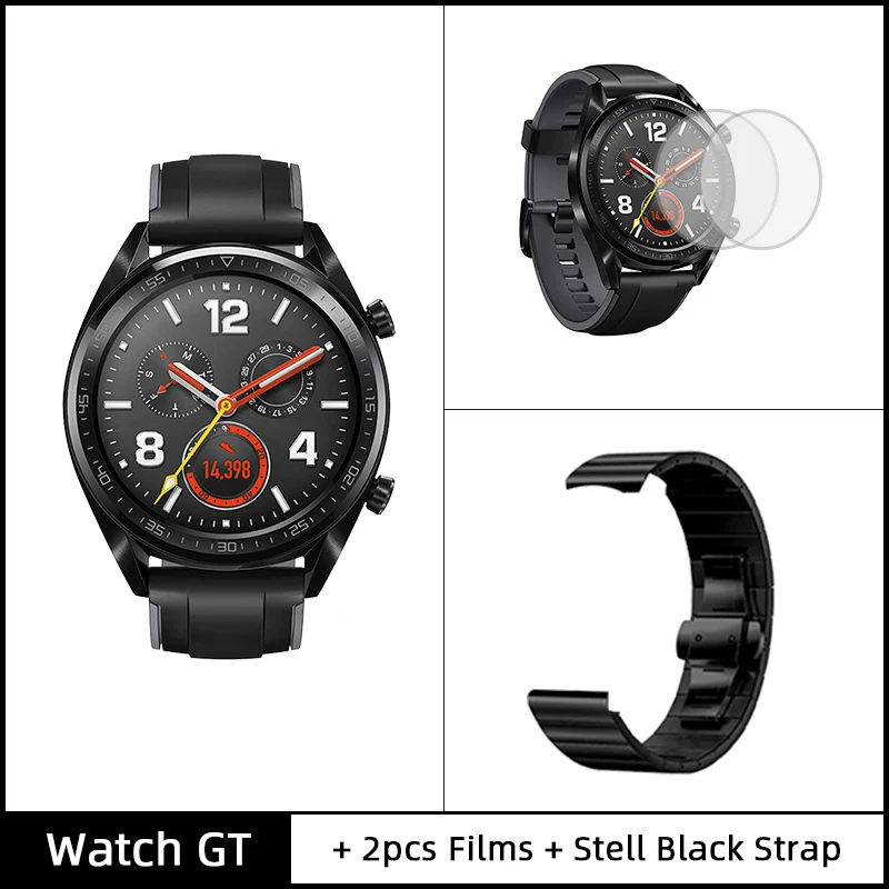 Add Black Stell1 Глобальная версия HUAWEI Watch GT Смарт-часы 1,39 ''AMOLED экран 14 дней Срок службы батареи 5 атм водонепроницаемый трекер сердечного ритма Скидка 600 руб. /. При заказе от 5500 руб. /Промокод: newyear600 / К - Цвет: Add Black Stell1