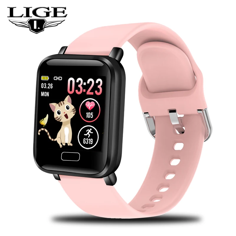 LIGE New Smart Watch Women Heart Rate Blood Pressure Monitor IP67 Waterproof Sport Fitness Tracker For Android IOS | Электроника
