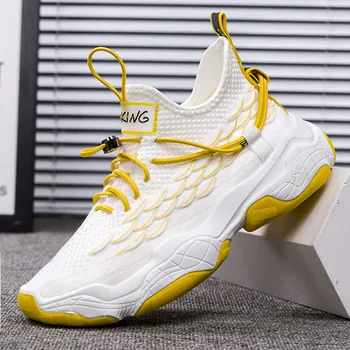 

Newest Sneakers Men Casual Shoes Breathable Lightweight Fish Scale Men's Spring Summer Flyknit Shoes Tide Shoes Hot Sale Slip On