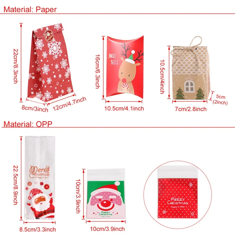 HUIRAN Рождественский подарок упаковка крафт-бумажный пакет Рождественская вечеринка печенье подарок сумка для рождественской вечеринки украшения принадлежности