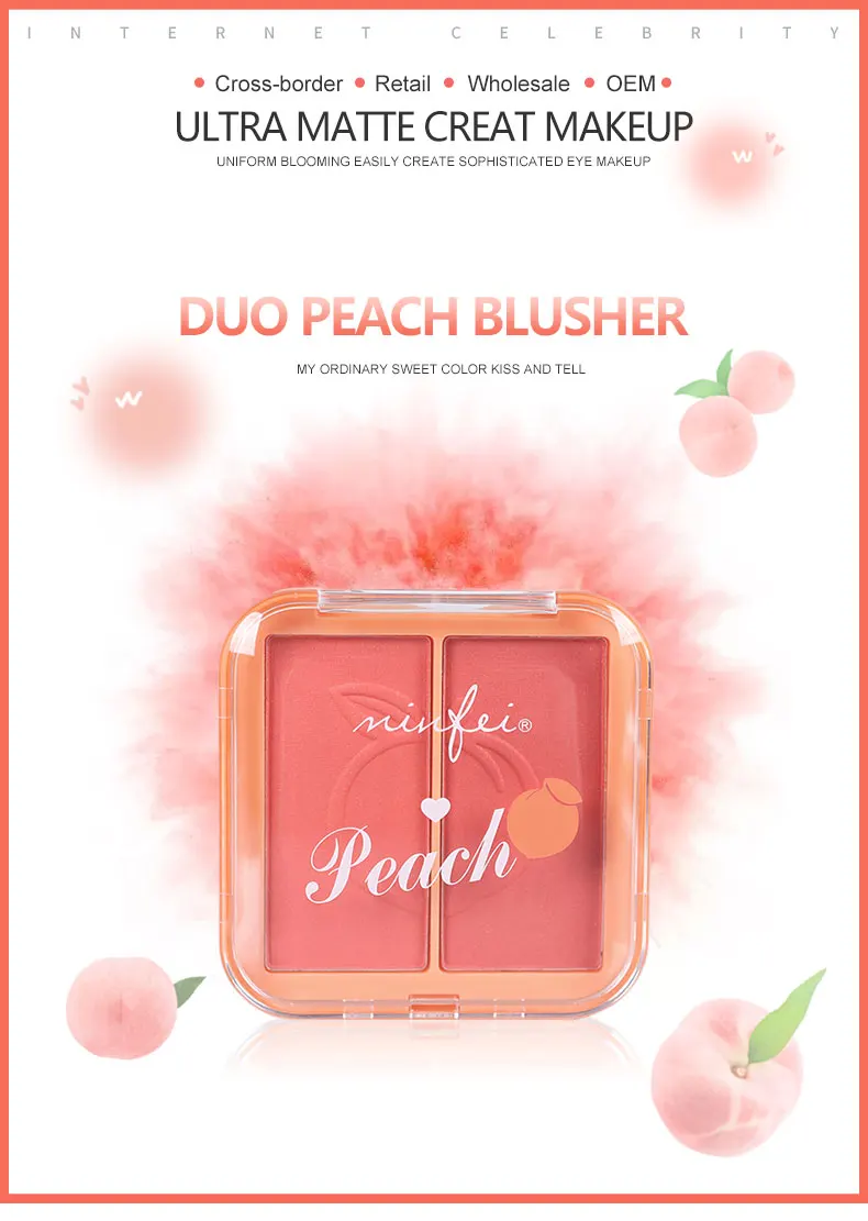Natural Long Lasting Two-dimensional Peach Rouge Blush Palette Makeup Face TSLM2 | Красота и здоровье