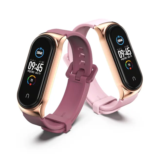 Strap for Mi Band 5 6 7 Metal Bracelet On Mi Band 4 3 Wristband for Mi Band 5 Strap For Xiaomi Miband NFC Global Version 6