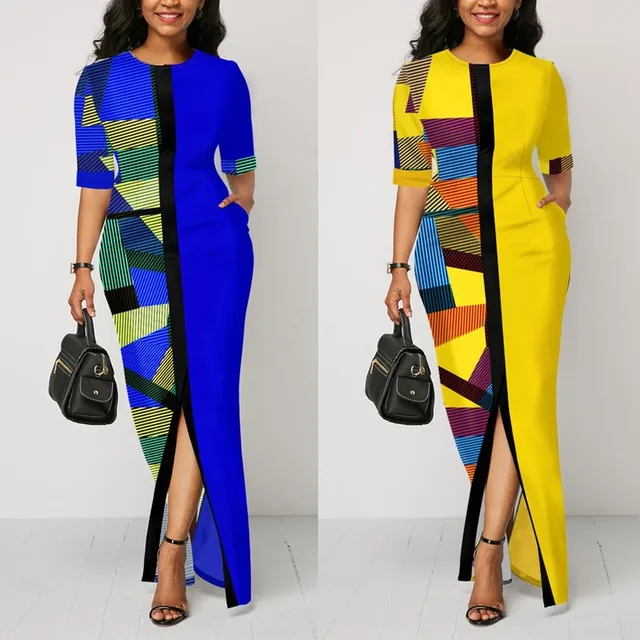 Okeke Printed Long Sleeve Africa Dress