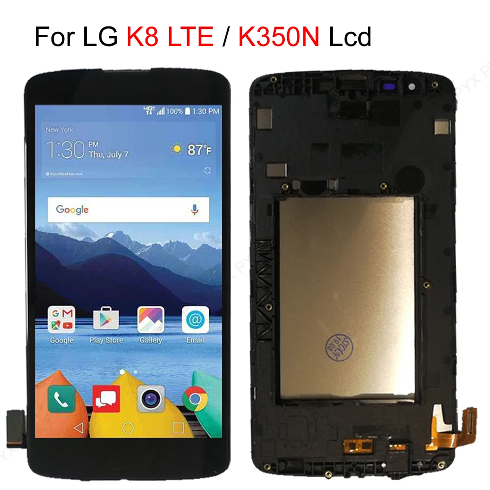 В наличии ЖК дисплей для LG K8 LTE K350 K350N K350E K350DS с кодирующий преобразователь