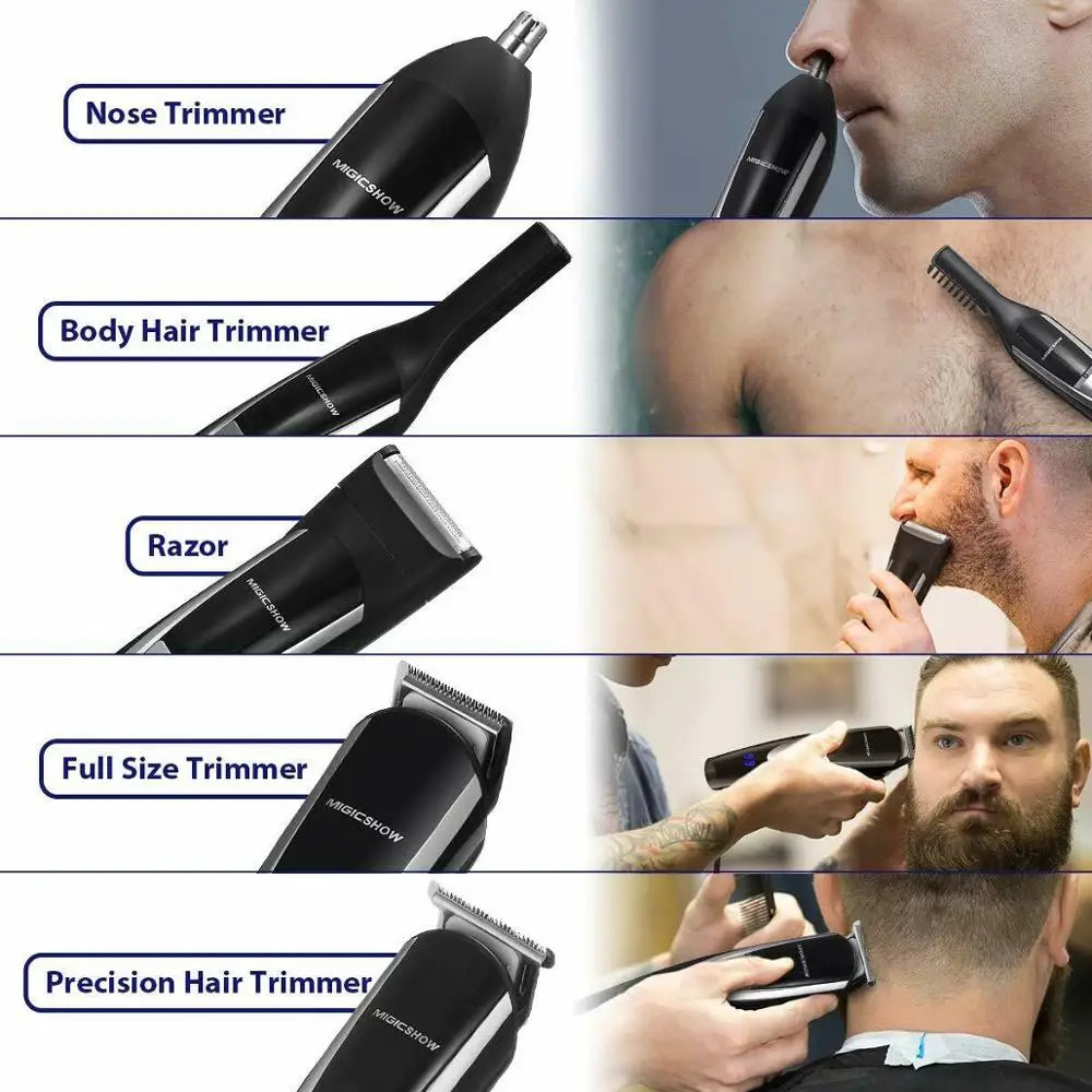  Waterproof 5 In 1 Electric Hair Clippers Rechargeable Hair Cutting Machine Hair Removal Trimmer Bea