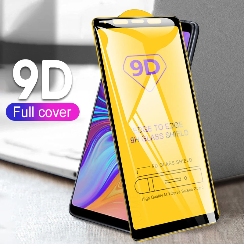 100 шт 9D изогнутое закаленное стекло для samsung Galaxy J2 Pro J4 Core J6 J7 J8 Plus полное покрытие экрана Защитная пленка
