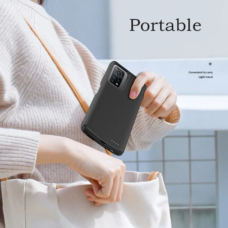 para Xiaomi mi Banco de Potência Silicone à Prova de Choque Carregador de Bateria Externa para Xiaomi Bateria Case Silm Externa 10t Pro 5g 5 Estojos p/ carregador de bateria