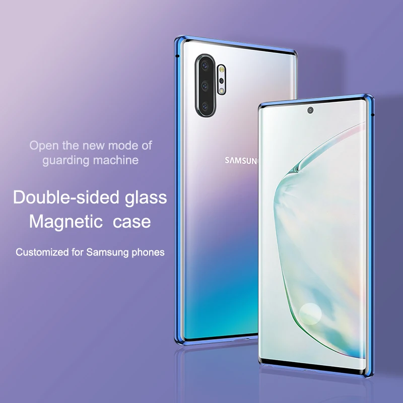 Двухсторонний стеклянный чехол для телефона Samsung Note8 Note9 Note10 plus высокое