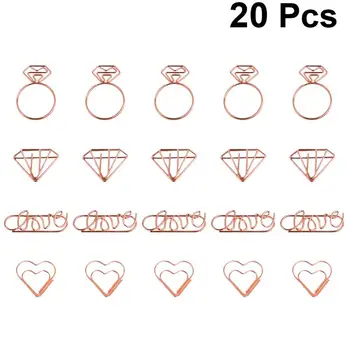 

20Pcs Clips Creative Practical Metal Novel Lightweight Paper Clip Clamp Paper Pin for School Home Office