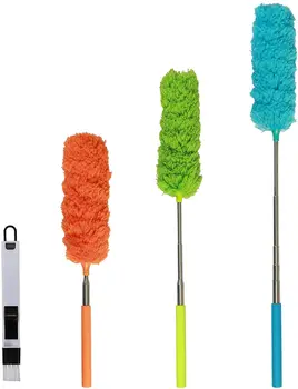

30 Pcs Extendable Microfiber Telescopic Feather Duster Bendable Dusting Brushes 10pcs Groove Gap Cleaning Brush Home Office card