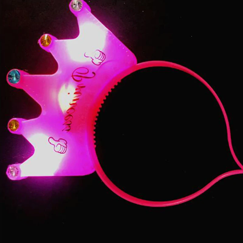 Rave светодиодный вечерние светящиеся ободок Девушки Женщины корона светящееся сердце вверх обручи с короной аксессуары для волос сверкающие принадлежности для вечеринки