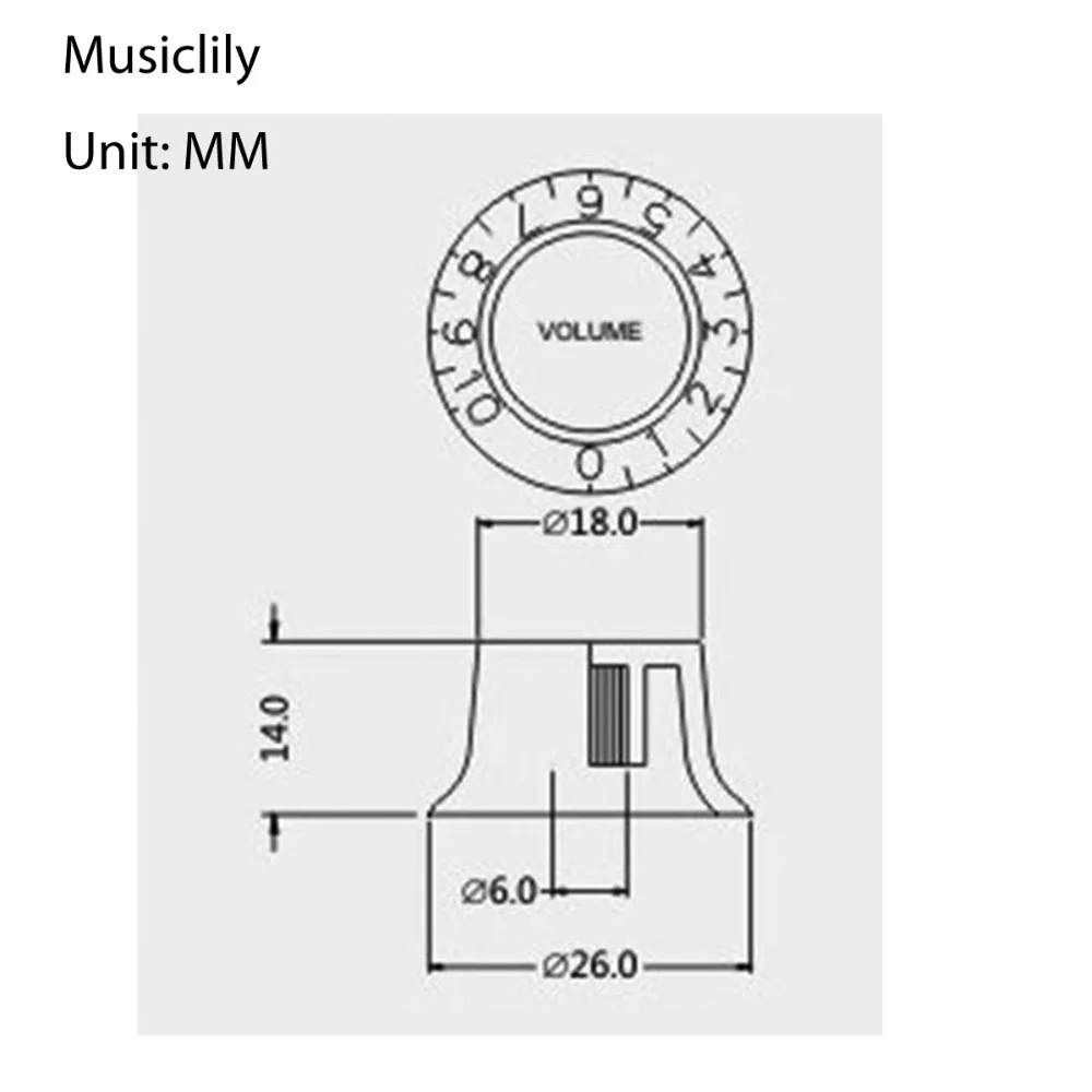 Musiclily пластиковые метрические 2 громкости и 2 тона ручки управления для Les Paul Стиль электрогитары, золото