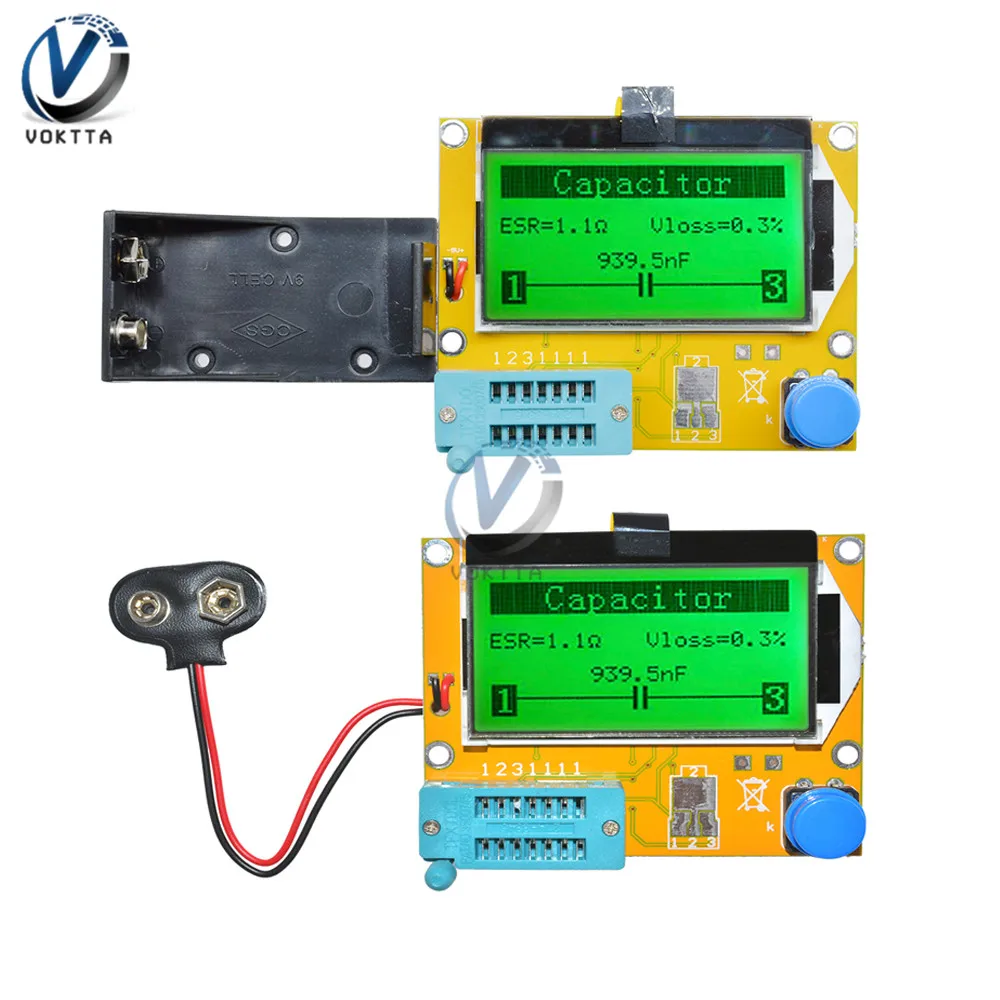 T4 Component Tester Kit 9V with 12864 Green Backlight LCD Display 